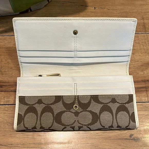 Coach Signature Stripe Tote Purse Multicolor 10859 & Matching Wallet - Picture 4 of 13